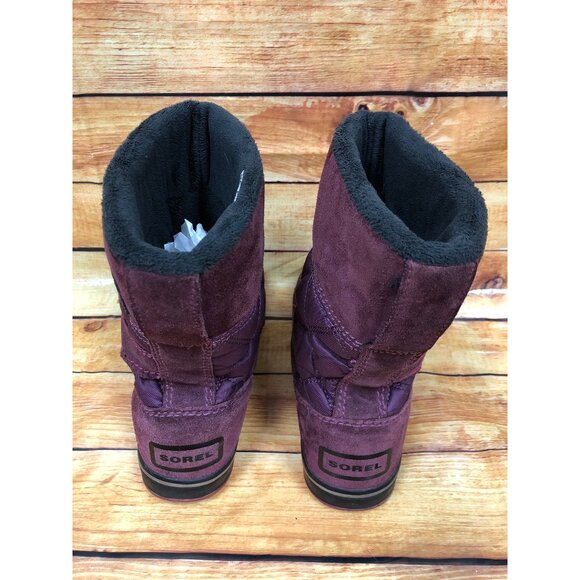 Sorel Glacy Vino Snow Winter Fleece Lined Waterproof Boots Womens 6.5 (t6n) - Picture 4 of 10